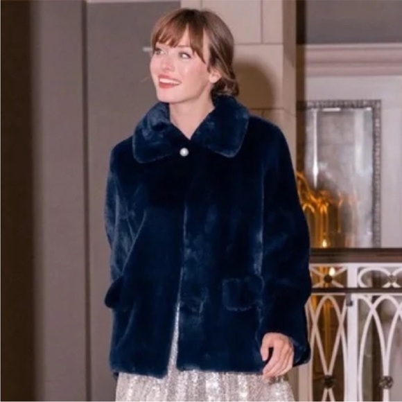 Gal Meets Glam Jackets & Blazers - Gal Meets Glam Deep Blue coat